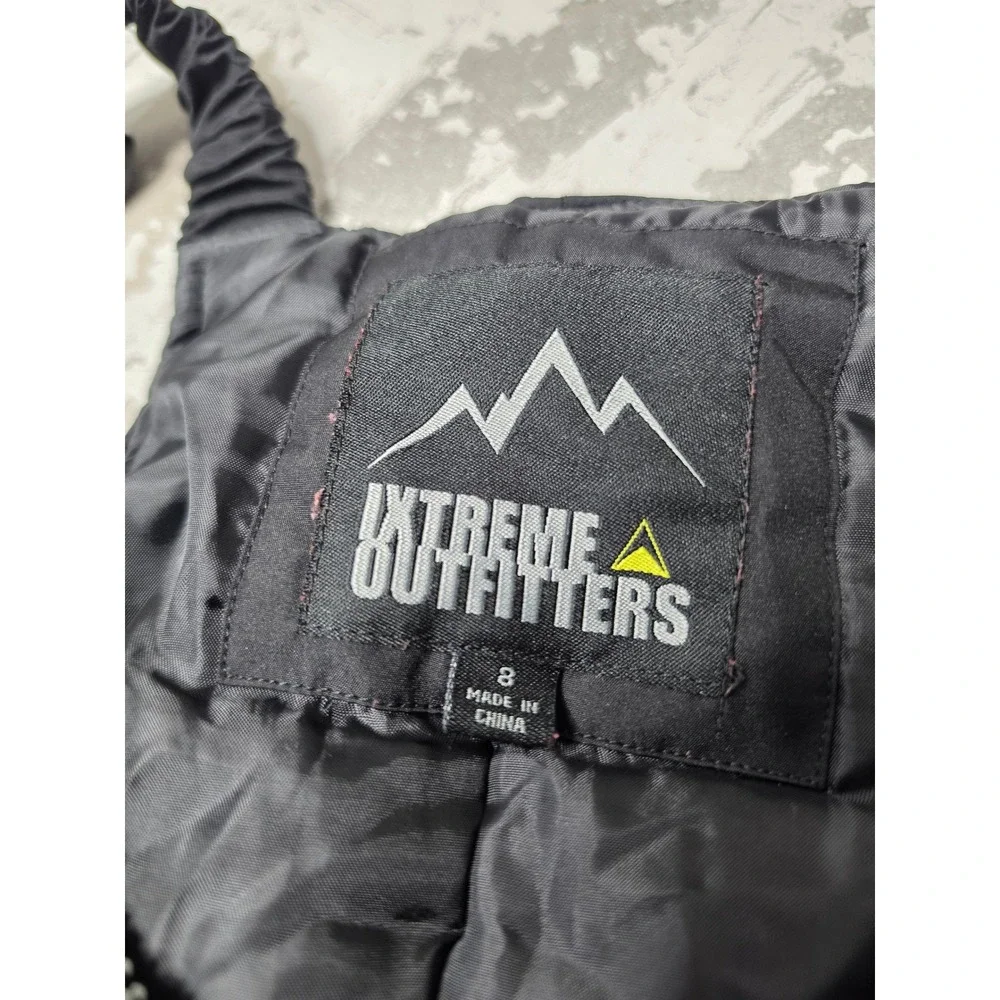 Ixtreme Outfitters Kids Black Insulated Snow Bibs Size 8 XO918119 Ski Pants